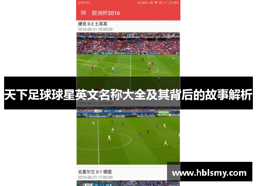 天下足球球星英文名称大全及其背后的故事解析